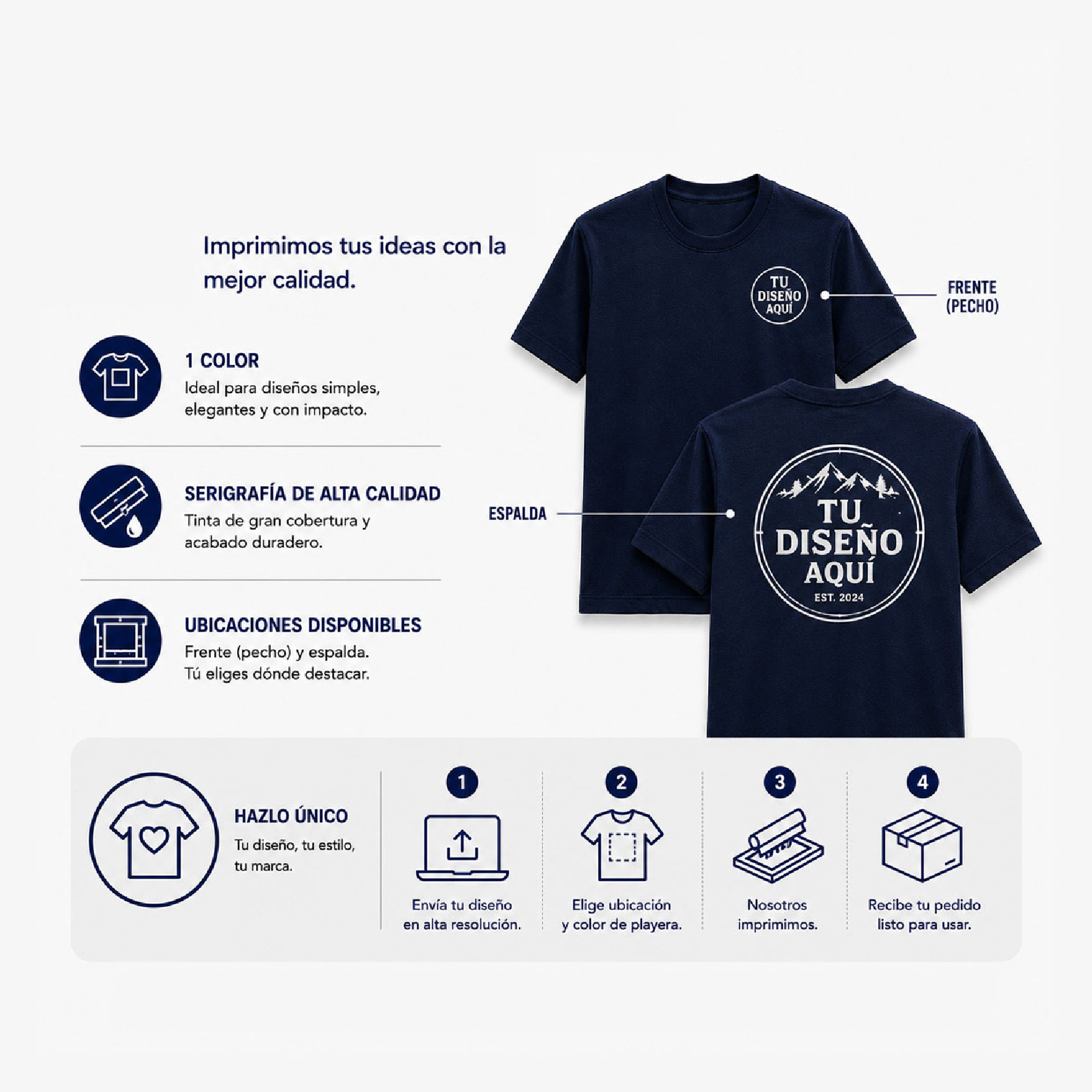 25 Playeras personalizadas "regular fit" algodón peinado premium 155gsm - Imagen 3
